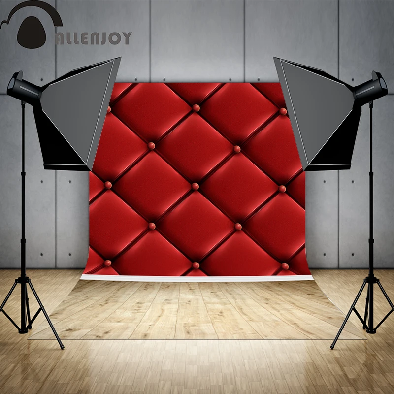 Фон Allenjoy для фотосъемки с красной изголовьем кровати роскошный благородный