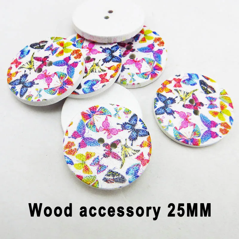 30 шт. деревянные пуговицы с двумя отверстиями 25 мм|25mm wood button|wooden buttonsbrand buttons |