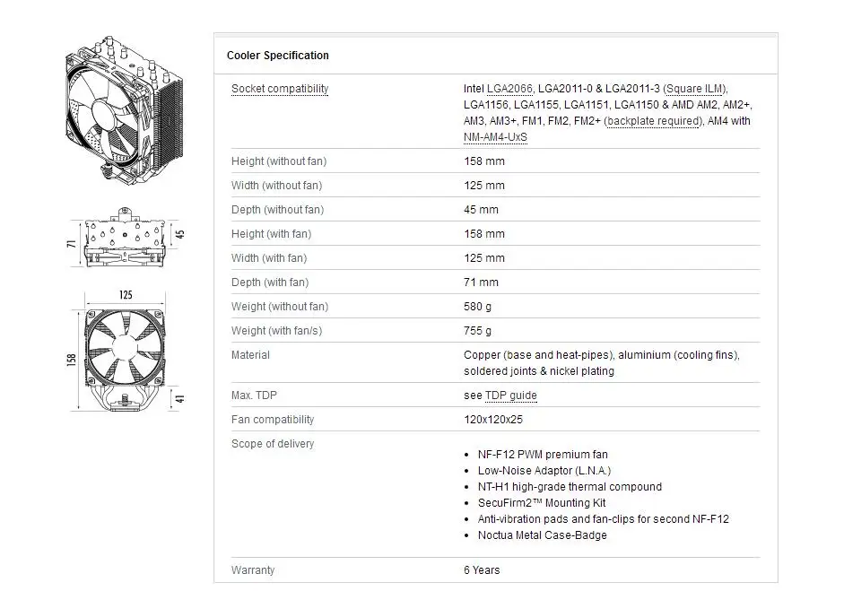 Noctua nh-u12s amd процессор Intel охладители болельщиков Вентилятор охлаждения содержат Термальность Соединение Cooler поклонников LGA 1155x2011 1366 FM2 FM1