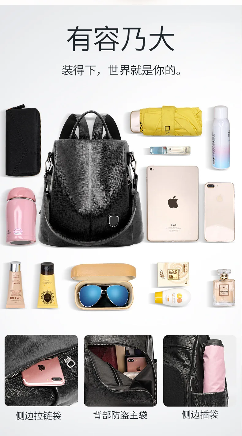 Mulheres Backpack Duplo Ombros Senhora Mochila Mochila