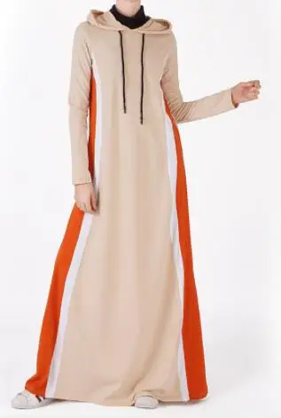 Abaya Kimono Women Muslim Dress With Hooded Femme Dubai Turkish Turkey Bangladesh Kaftan Ladies Hoodied Islamic Clothing - Цвет: Beige Abaya