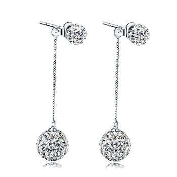 安い S925 シルバー色のダイヤモンドのイヤリング女性のためのペリドットanillosデ宝石bizuteria Brincosジュエリー真珠のイヤリングorecchini 2019