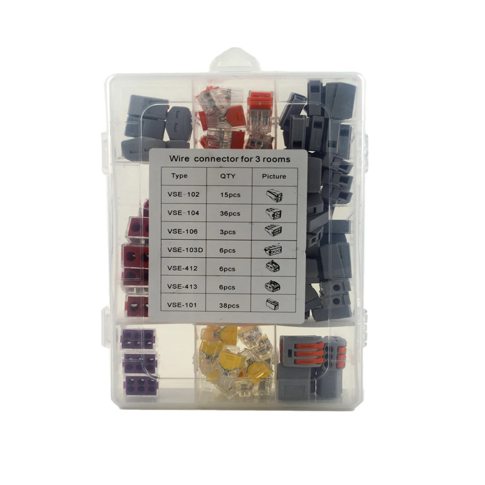 (110pcs/box) mini fast WAGO Connector set Mixed Models Universal Compact Wire Wiring Connector 2 pin Conductor Terminal Block (110pcs/box) mini fast WAGO Connector set Mixed Models Universal Compact Wire Wiring Connector 2 pin Conductor Terminal Block