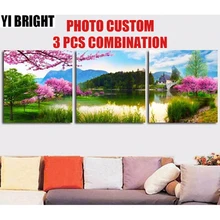 Пользовательские фото! 3D 3 шт. квадратный Размеры Алмазная вышивка, вышивка крестиком, полный дрель алмазного живопись, украшения дома, рождественский подарок GT