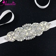 5 шт./лот свадебный пояс-лента Пластик жемчуг и горный хрусталь лента для свадебного платья с лента цвета слоновой кости ручной работы Для женщин пояс