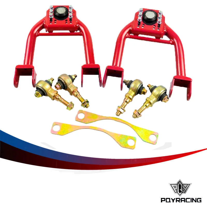 

PQY RACING-FOR HONDA CIVIC 92-95/INTEGRA 94-01 JDM FRONT UPPER CONTROL ARM CAMBER + BUSHING KIT RED PQYSS03+9803SSR