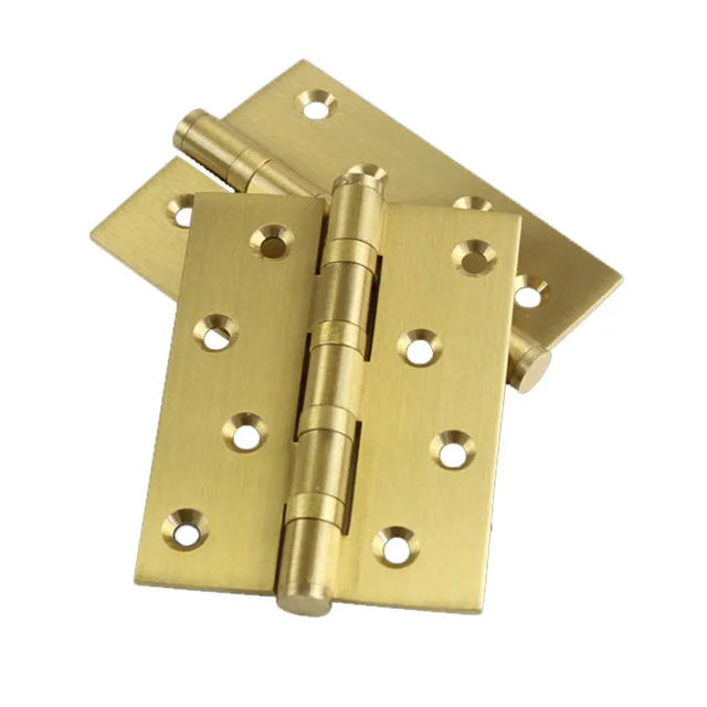 4 Inch Full Copper Wood door hinges Gold color door hinge for heavy
