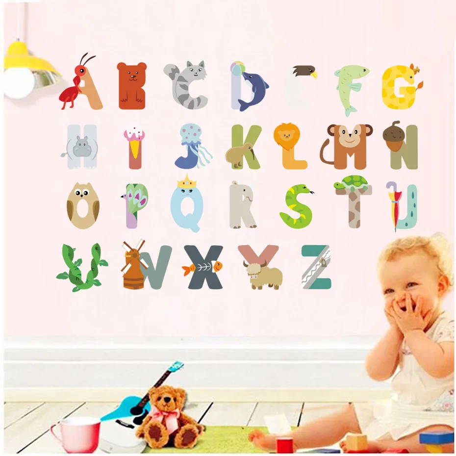 

26 English ABC Alphabet Wall Stickers Vinyl Mural Alphabet Decals Kids Children Lovely Nursery Home Decor Decoration