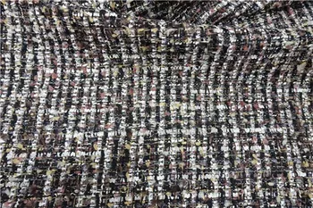 

Free ship three colors weaved coffee tweed fabric price for 1 meter 59"