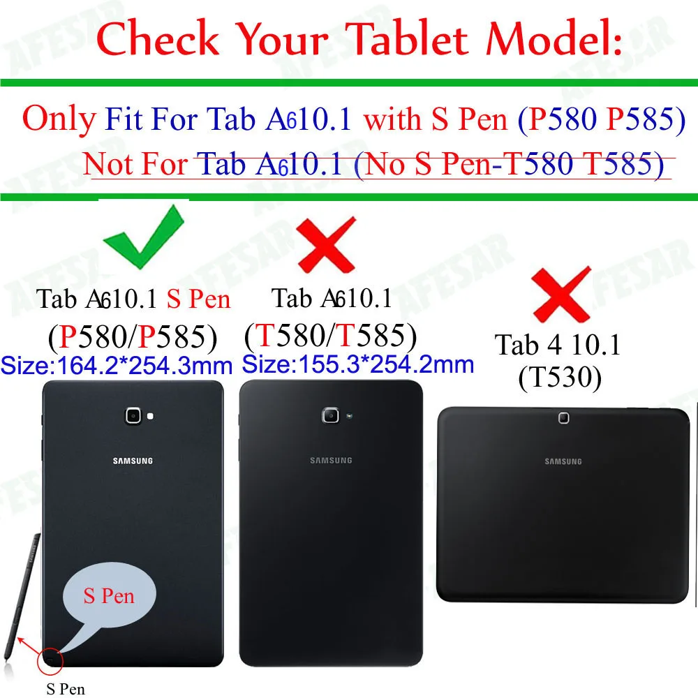 Ультратонкий флип-чехол для samsung Galaxy Tab A A6 10,1 с S Pen tablet SM-P580 P585, умный чехол-подставка