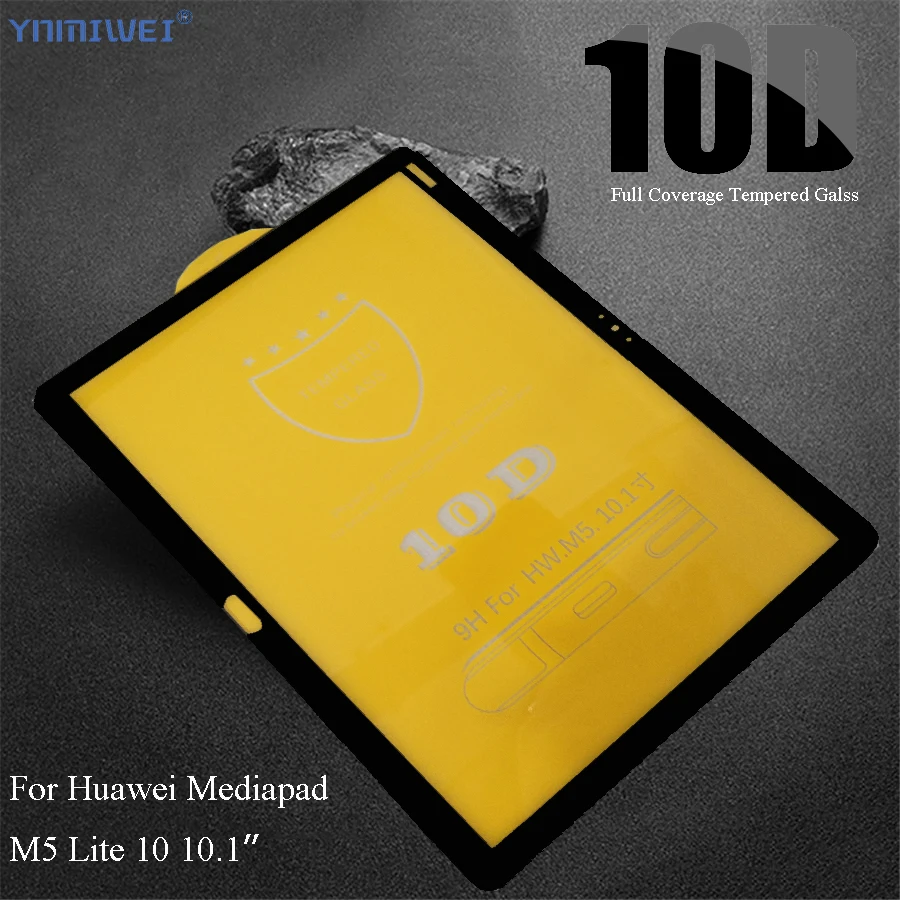 10D полное покрытие закаленное стекло протектор для huawei MediaPad M5 Lite 10 BAH2-W19/L09/W09 10," экран защитная пленка