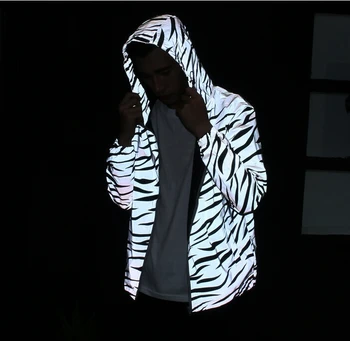 Reflective Zebra Print Windbreaker Jacket 3