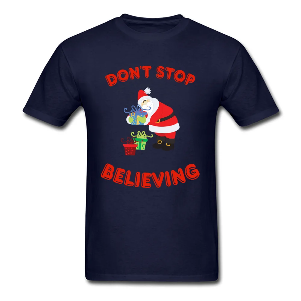 Newest Male Tshirts Dont Stop Believing Normal Tops Tees 100% Cotton Short Sleeve cosie Tee-Shirt O Neck Wholesale Dont Stop Believing navy