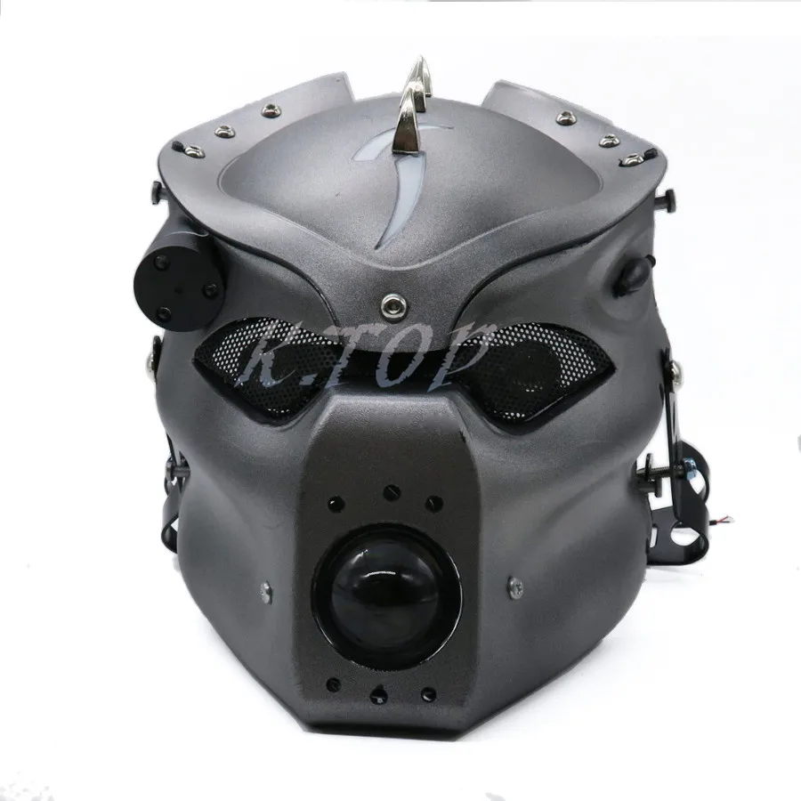 

ZORBYZ Motorcycle LED Skull Front Head Light Headlight Lamp With 28-43MM Mount Bracket Set For Kawasaki Honda Victory