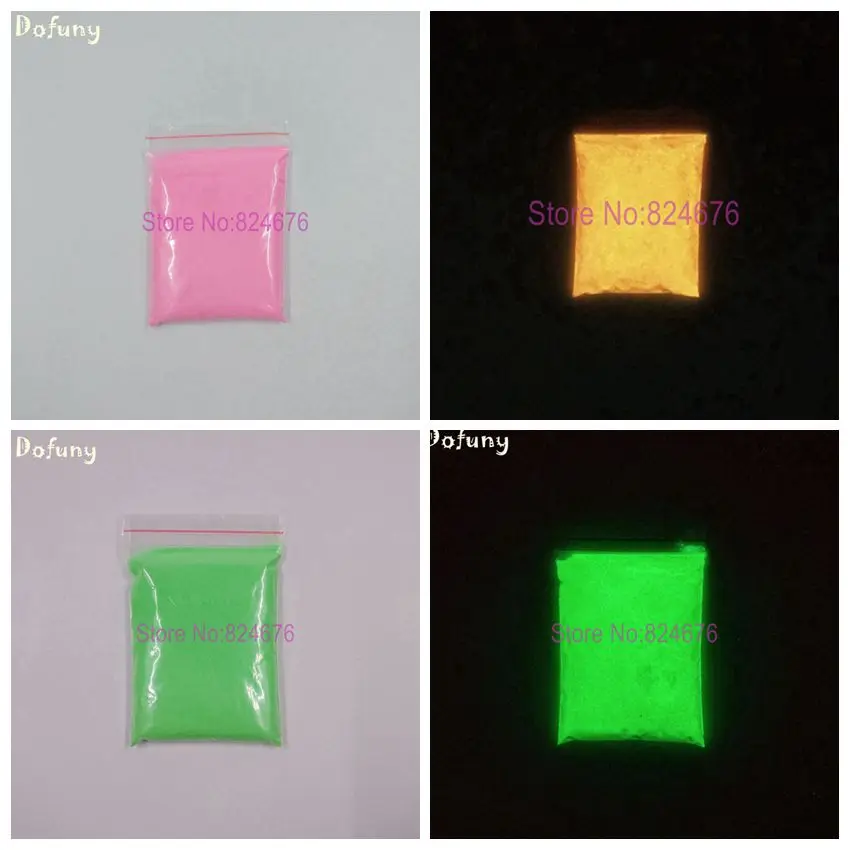 

10g/bag Glow Purple Yellow Light phosphor Powder pigment Paint Coating Noctilucent Powder Glow in Dark Nail glitter Decorations