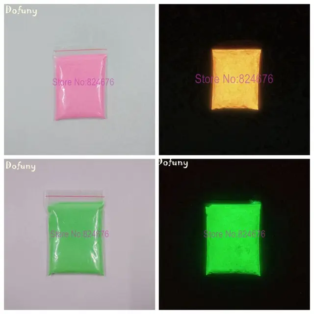 10g/bag Glow Purple Yellow Light phosphor Powder pigment Paint Coating Noctilucent Powder Glow in Dark Nail glitter Decorations
