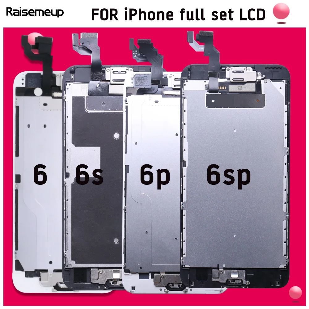 

Complete Full Assembly For iPhone 6 6p LCD Screen Digitizer For iPhone 6s plus LCD Display with 3D Touch +Front Camera +Button