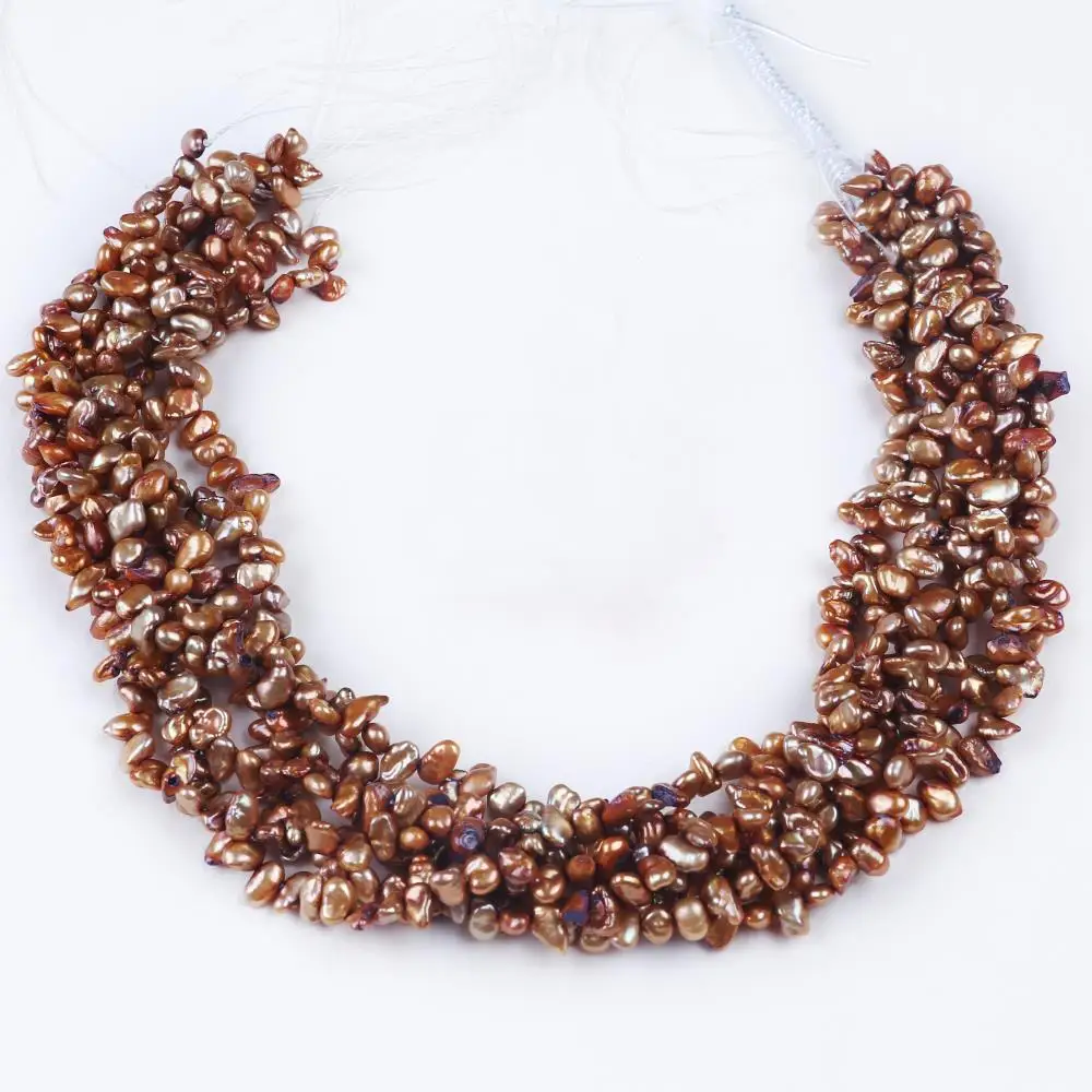 

DIY AA Wholesale golden Color Freshwater Keshi Pearl 4-5mm Loose Beads 16'' For Jewelry Making
