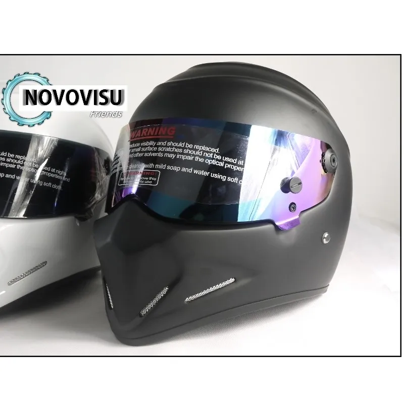 NOVOVISU For Top gear The STIG Helmet with Colorful Visor Full Face as SIMPSON Pig Matte Black Motorcycle Helmet Stig's Brothers 02