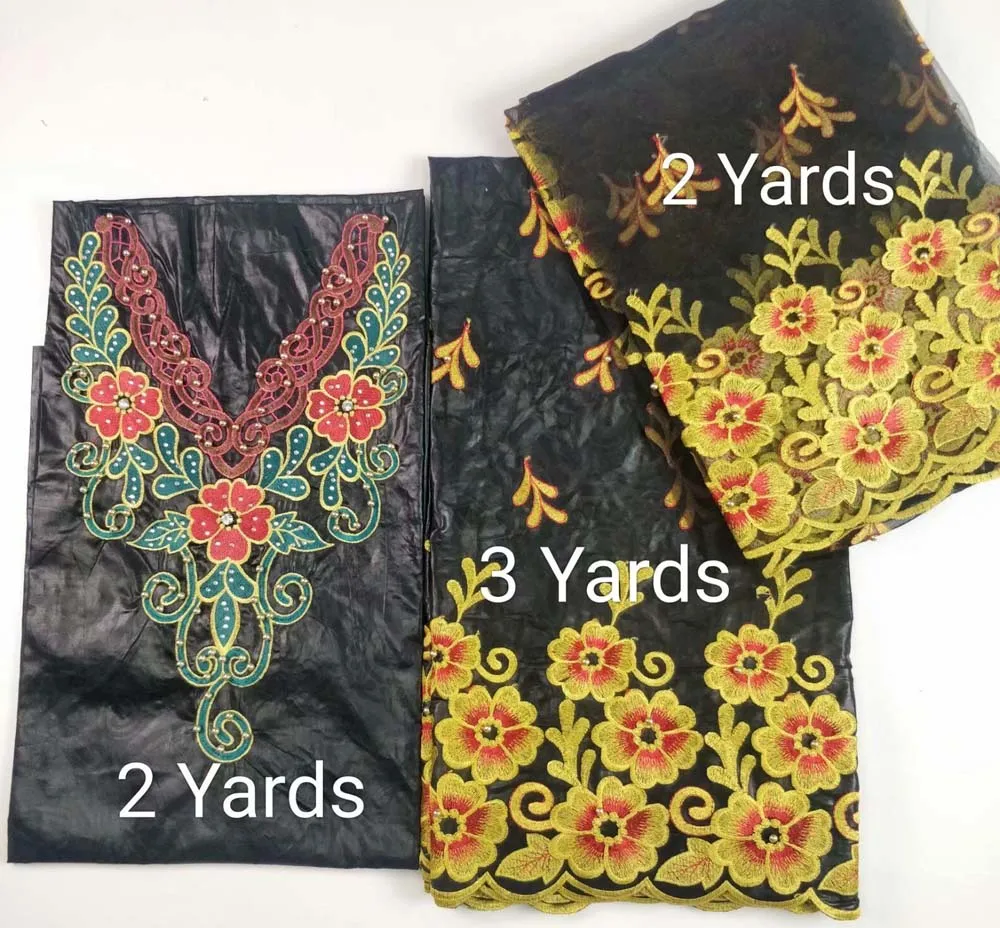 

New Senior 5 Yards Jacquard 2018 Hot African Embroidered Bazin riche Getzner for Party Dress French 2 Yards Net Lace Fabric