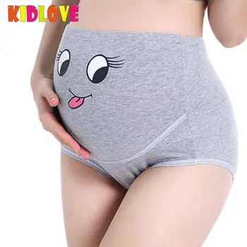 

Kidlove Cotton Breathable Maternity Boxers Adjustable Pregnant High-waist Boxers Panties with Cartoon New Mom Underwear san0