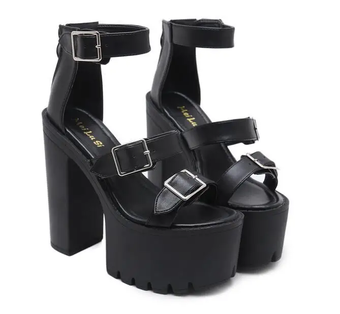 Г., новая модная летняя Женская обувь в европейском и американском стиле босоножки на толстой водонепроницаемой платформе с открытым носком на высоком каблуке