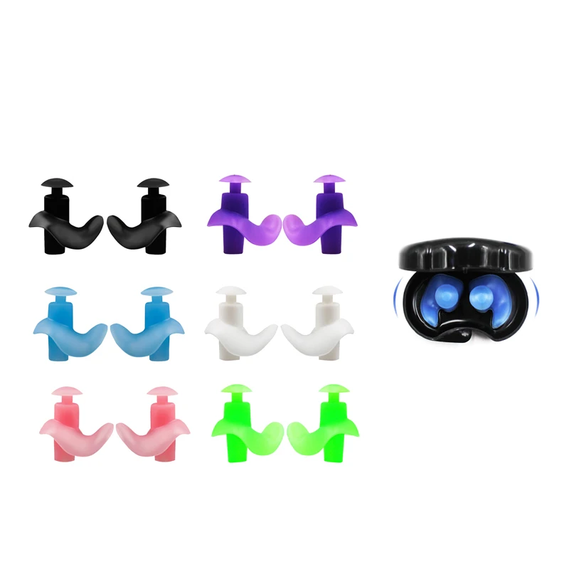 

Silicone Swimming Snorkeling Earplugs Waterproof Ear Plugs Showering with Protective Case for Surfing Traveling Sleeping