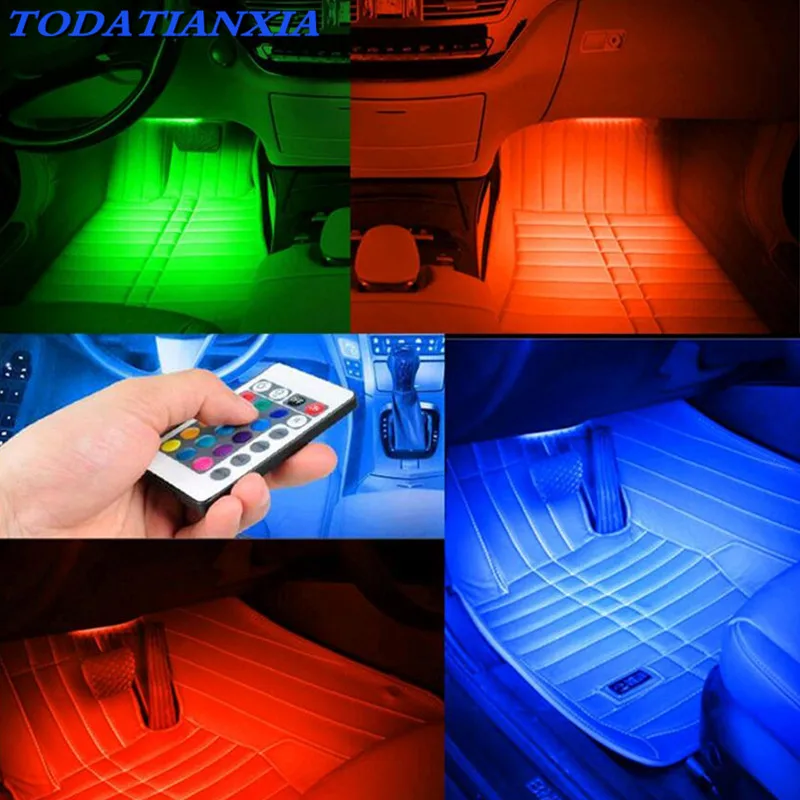 

4pcs Car Styling LED Interior Light Lamp Strip Decorative FOR SUBARU outback sti legacy VW POLO PASSAT JETTA GOLF Skoda