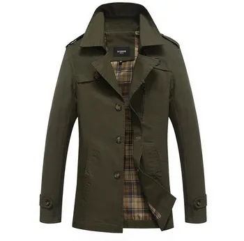 

High Quality Winter And Autumn Plus Size Mens Coats Jackets Solid Slim Fit Long Sleeve Men Casual Long Jacket Male