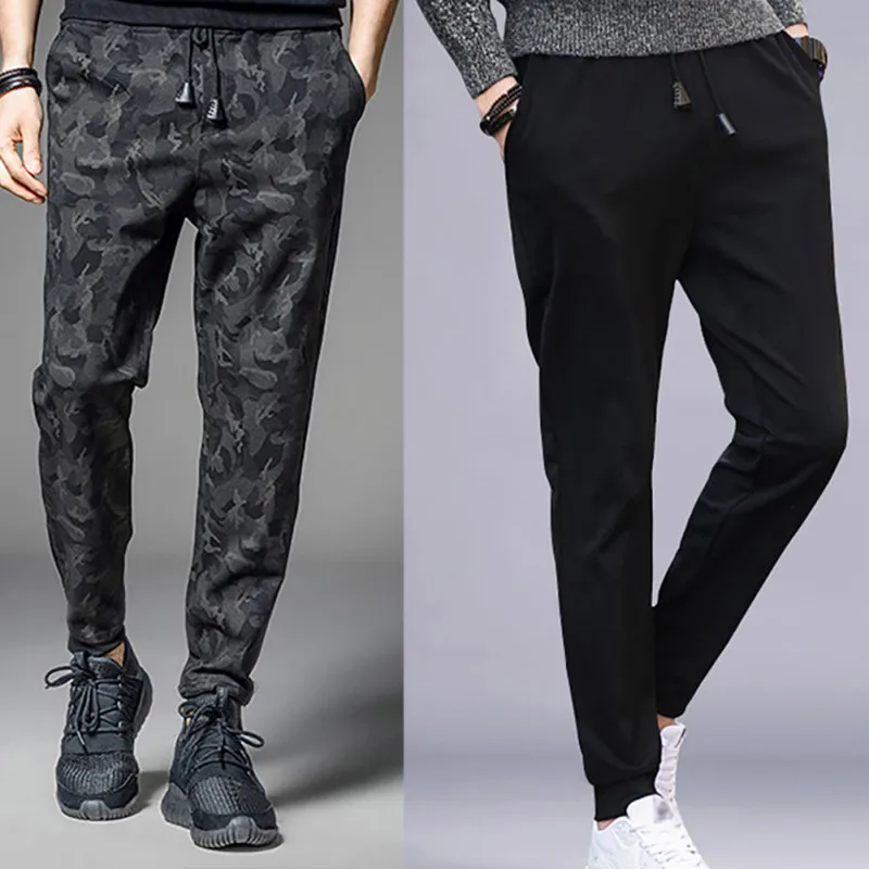 

men's Autumn Camouflage Pants Harem Feet Sports Running Long Pants Solid Color