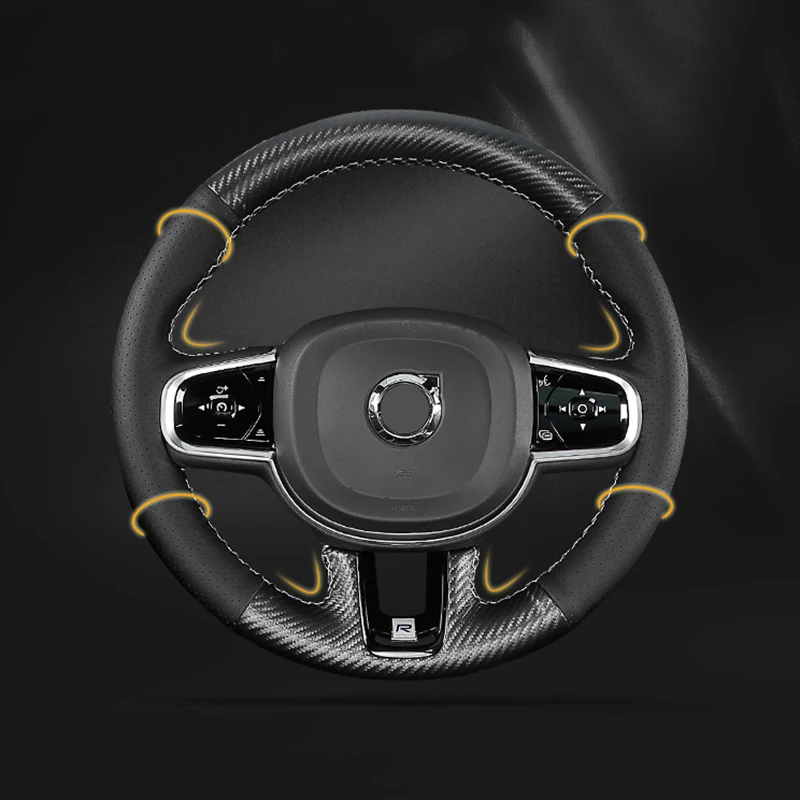 1 шт. для Volvo XC60 2018 Натуральная Кожа DIY чехол на руль автомобиля аксессуары