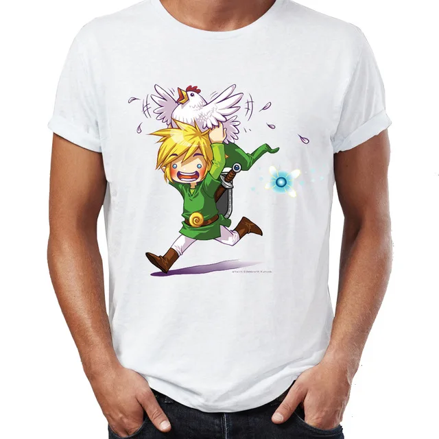 

Men's T Shirt Legend of Zelda Link and Cucco Funny Awesome Gaming Tee