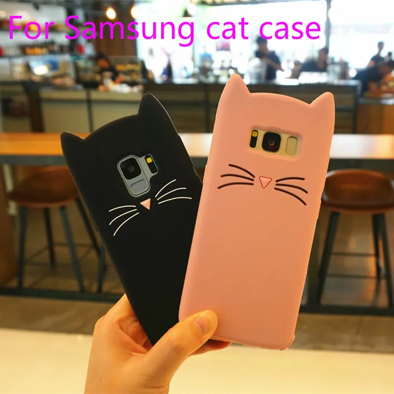 Смешно ТПУ кошачьими ушками телефон чехлы для samsung S8 мягкий чехол Galaxy S9 плюс