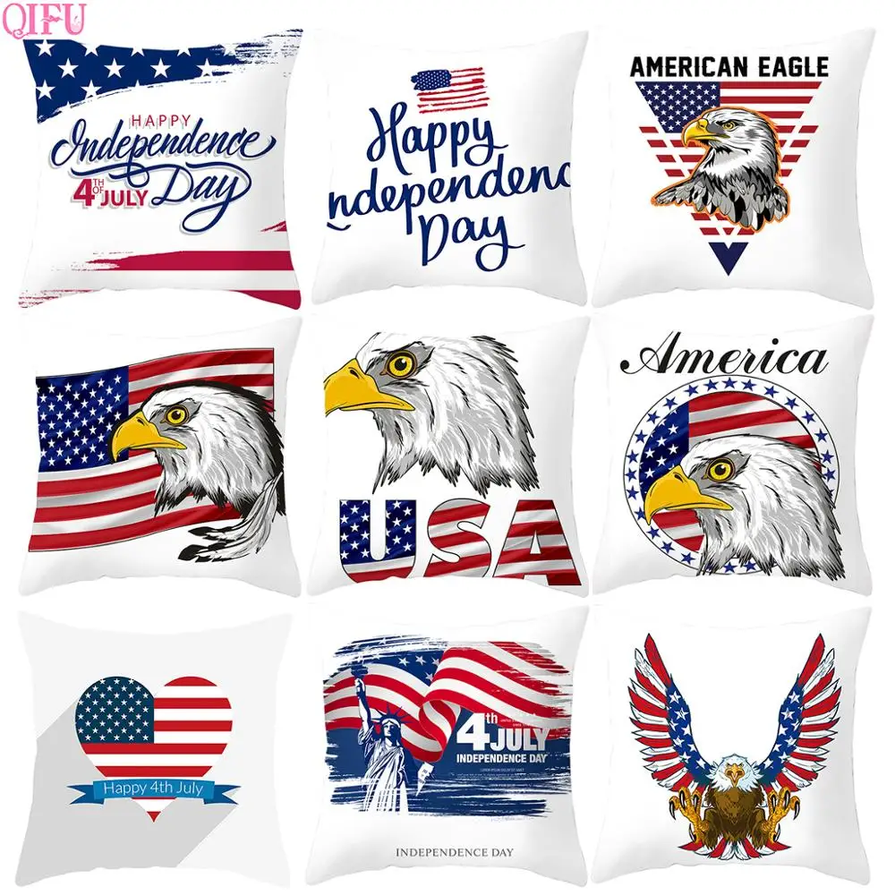 

QIFU American Eagle Pillowcase Decoration Happy BIrthday American Independence Day Happy 4th July Sales Of American Party Decor