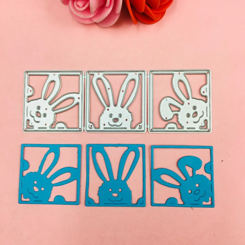 

New Rabbit Frame Card die cutting dies scrapbooking embossing folder suit for sizzix fustella big shot cutting machine