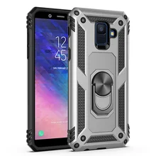 Case For Samsung Galaxy A6 2018 A600 Dual Layer Magnetic Military Armor Case With Ring Stand Cover For Samsung Galaxy A6 (2018)