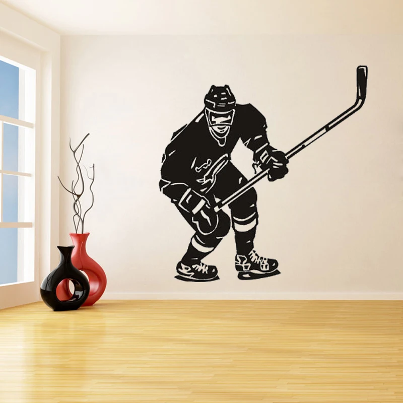 Hockey Player Removable Wall Stickers for Bedroom Nursery Vinyl