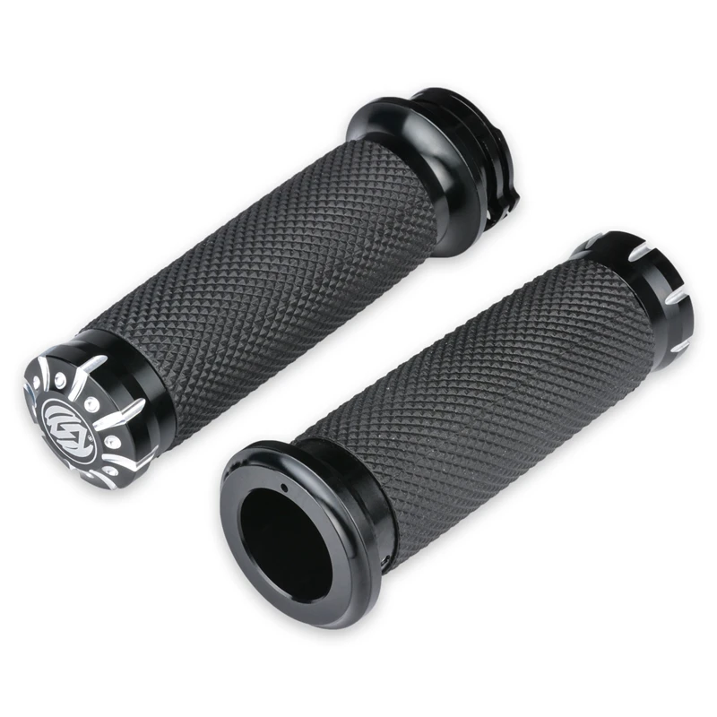 Универсальный мотоцикл " черный CNC ручные ручки руля рукоятки руля для Harley Touring Sportster Dyna Softail VRSC XL