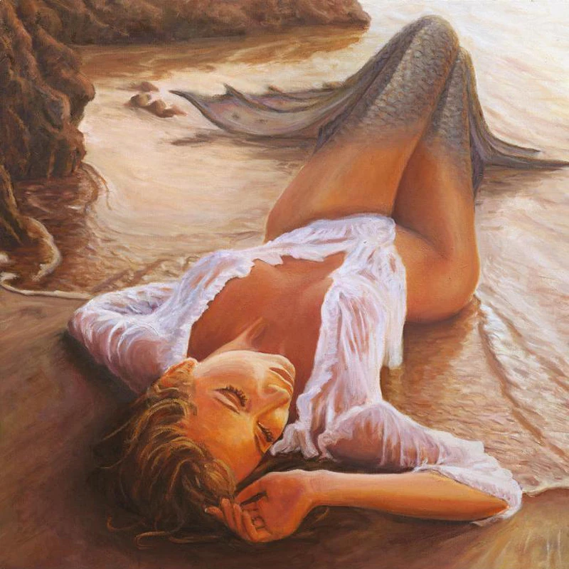 

GLymg Mermaid Diamond Painting Cross Stitch Kit Diy Full Square Diamond Embroidery Paint With Diamonds European Home Decor