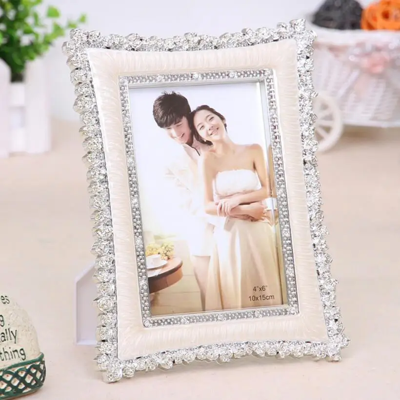 Acheter Rétro Européenne De Mariage Photo Studio Roses Ensemble Cadre Photo Creative Photo De Mariage cadre famille creative Cadeau 6 7 8 10 InchD40