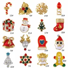 10 шт 3D Рождественские бисерные сплава Снежинка Ожерелье Снеговик Санта Клаус деревья Стразы дизайн ногтей рождественские украшения телефон драгоценные камни советы