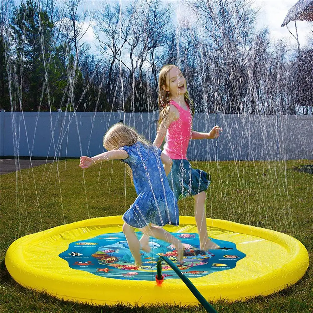 

bath toys Swiming Pool Children's Baby Play Water Mat Games Beach Pad Lawn Inflatable Spray Water Cushion Toys Outdoor