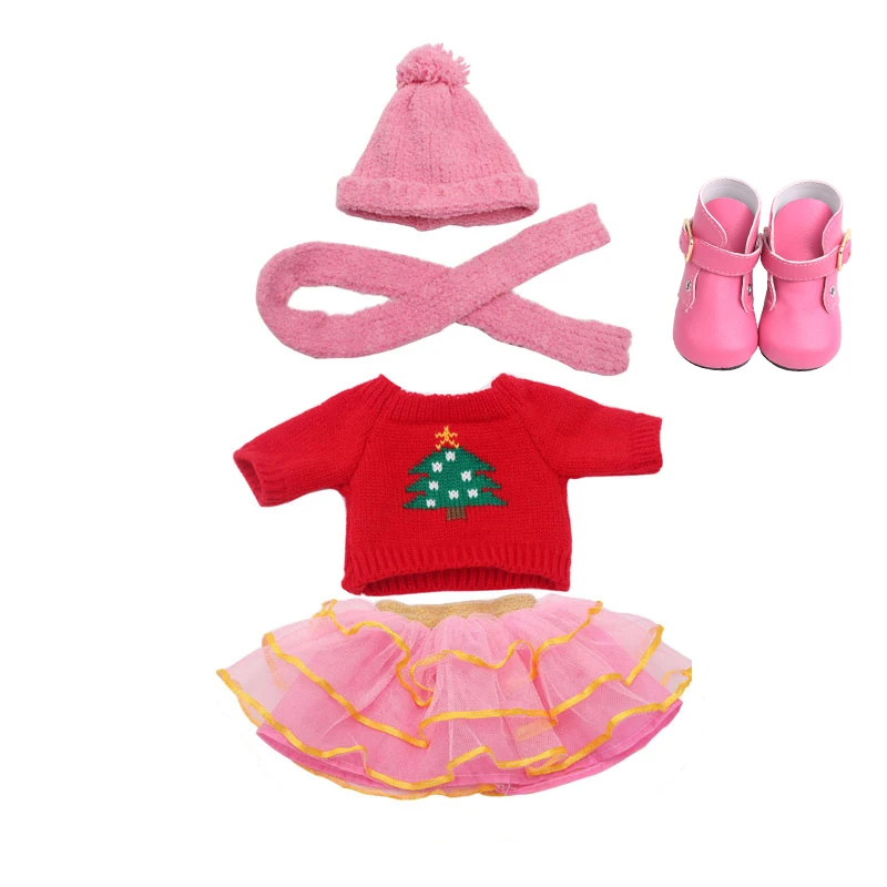 18 дюймов, с круглым вырезом, для девочек одежда ДОКТОР костюм пальто пижамы юбка с обувью Американский born платье детские игрушки подходит 43 см для ухода за ребенком для мам, детские куклы, c236 - Цвет: Pink
