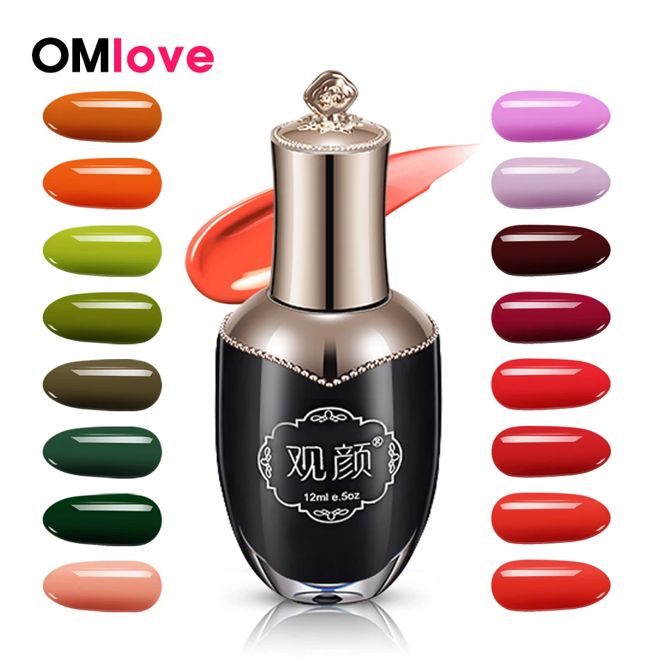 

OMlove 48 Colors UV Gel Nail Polish 12ml For Nail Art Semi Permanent Gel Lacquer Hybrid Nail Varnish Top Base Coat For Manicure