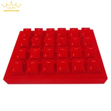 35x24x3 ювелирные изделия дисплей золотые ожерелья и подвески серьги держатель поднос с 24 красные бархатные башни Съемный магнит лоток