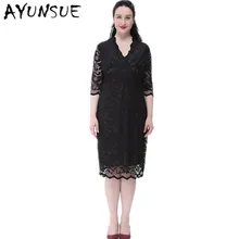 Платья для женщин элегантные длинные платья для вечеринок Весна кружева выдалбливают Vestidos Европа Сексуальная V шеи плюс Размер 6XL платье HJ255