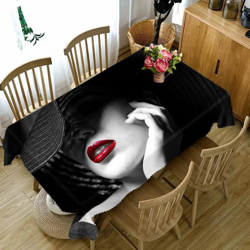 

Sexy Lady 3D Decorative Table Cloth Cotton Linen Tablecloth Dining Table Cover for Kitchen Home Decor