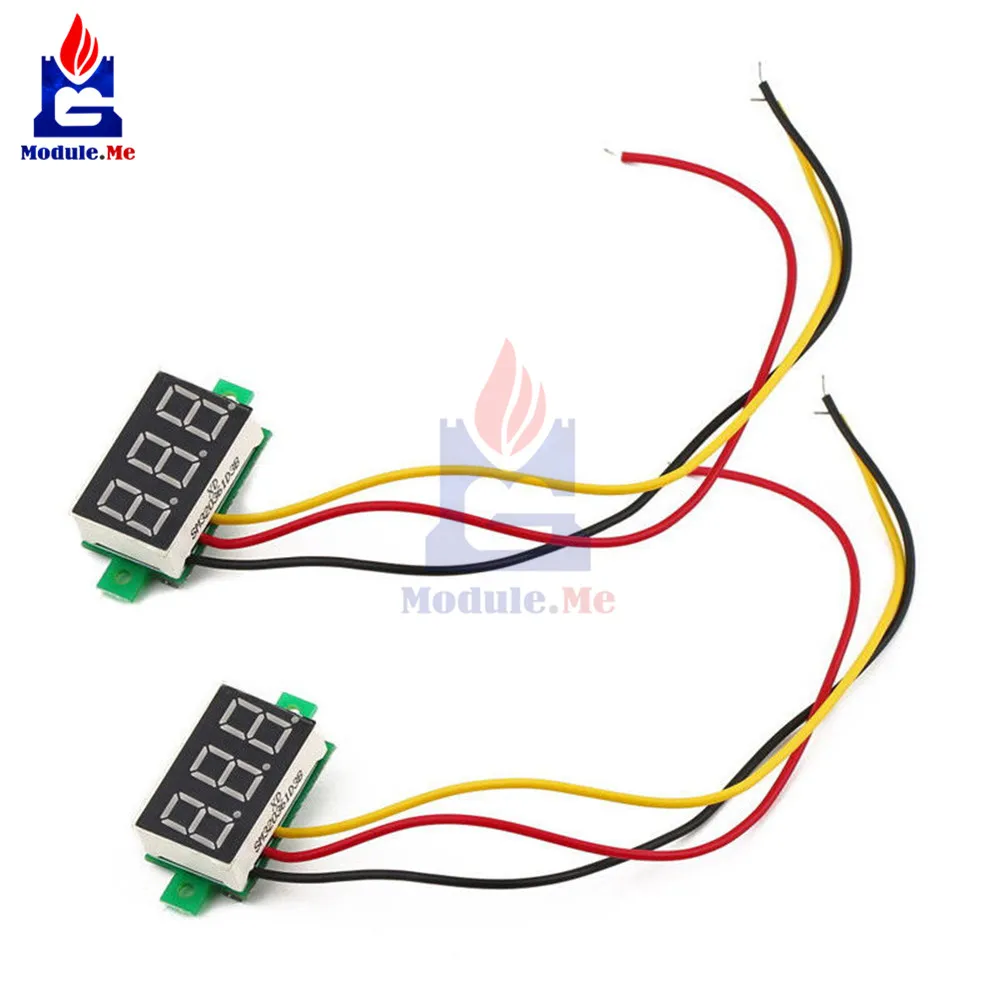 Синий 0,28 "2 провода Мини DC Цифровой Панель Вольтметр светодиод для монтажа на панель Напряжение