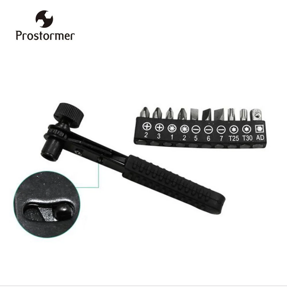 Prostormer 6.35mm Socket Black Mini 1/4" Ratchet Wrench Screwdriver