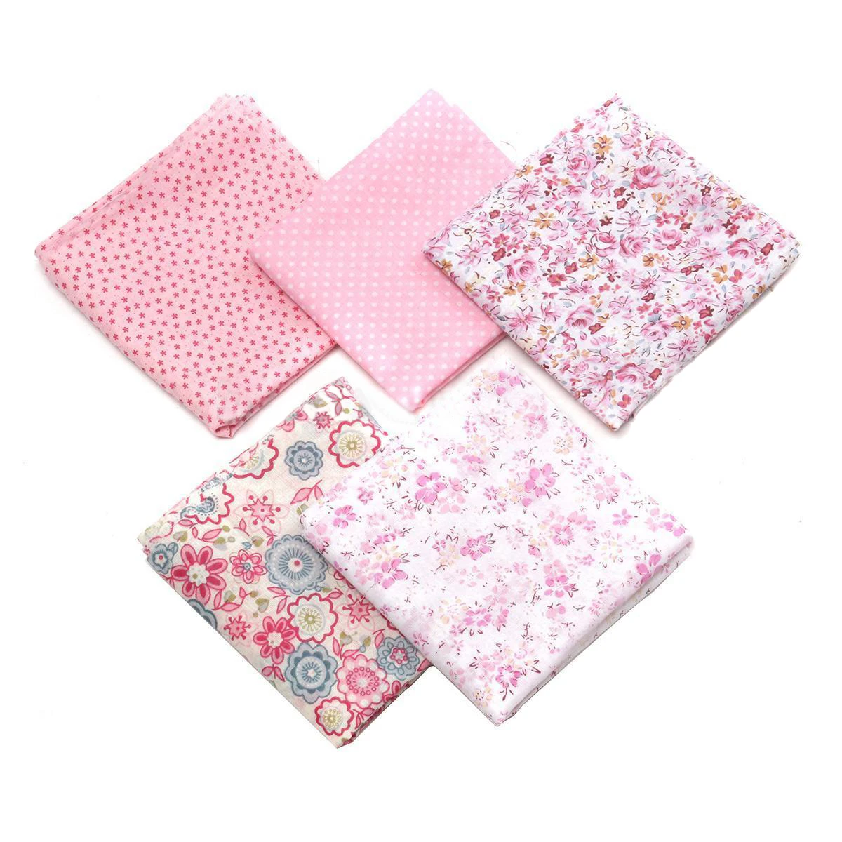 5pcs/lot Mixed Pattern Cotton Fabrics Soft Doll Fabric Cloths DIY Sewing Quilting Bunting Patchwork Crafts 50*50cm Mayitr